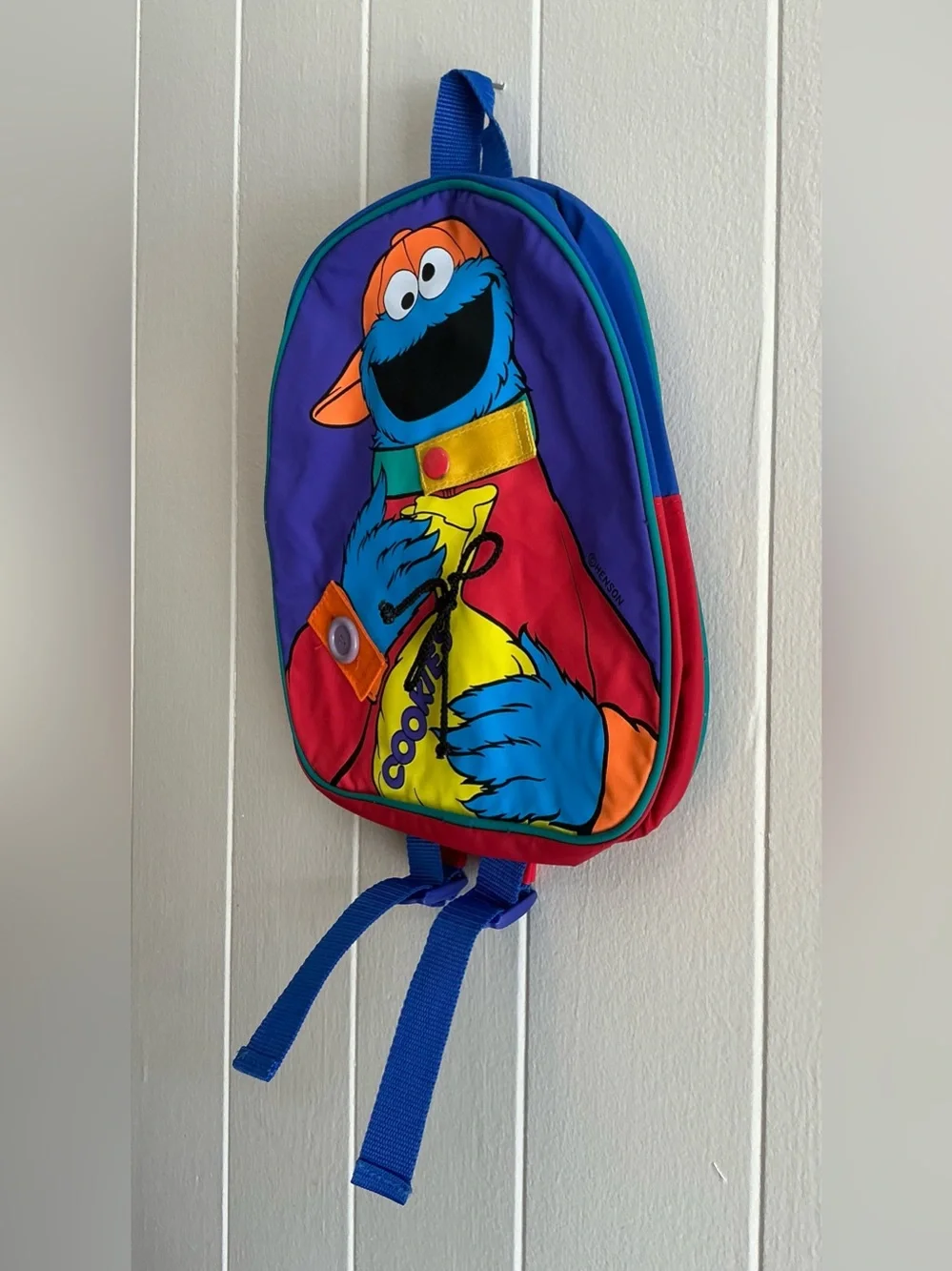 Rare Vintage Avon Sesame Street Cookie Monster Toddler Interactive Backpack Bag